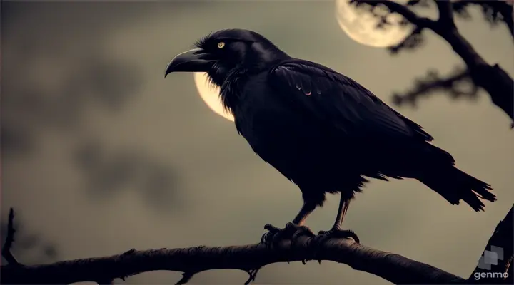 scary crow in the dark night