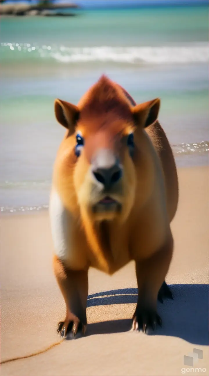 Cappybara on beach