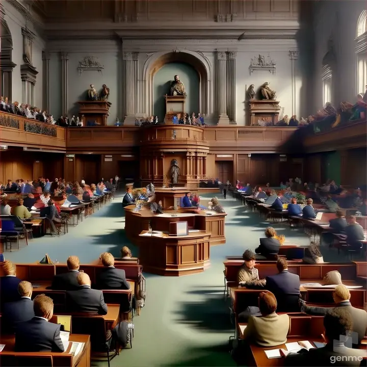 a large room filled with people sitting at desks