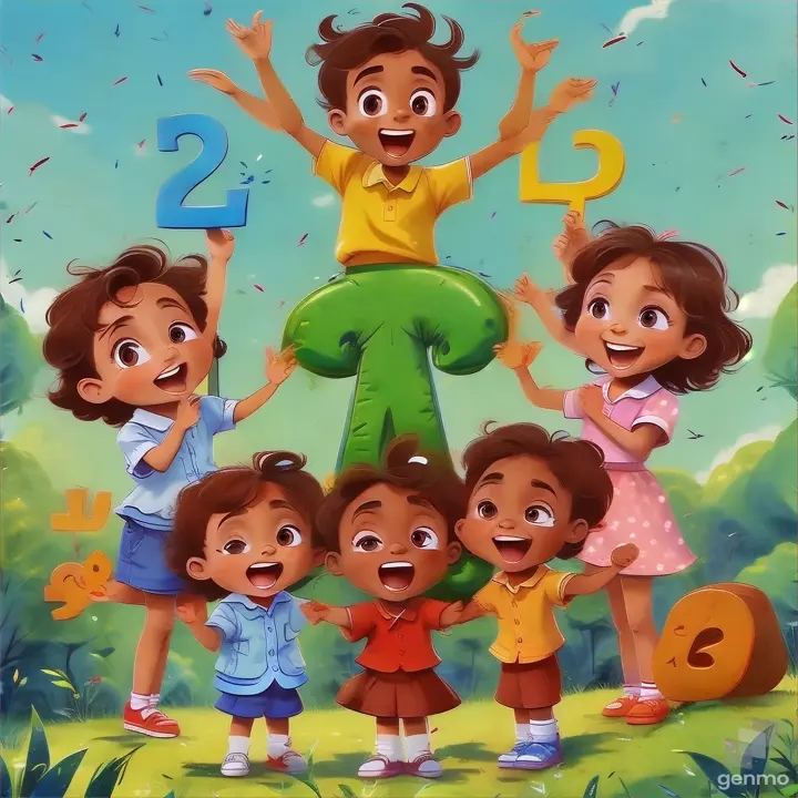 a group of children standing next to each other