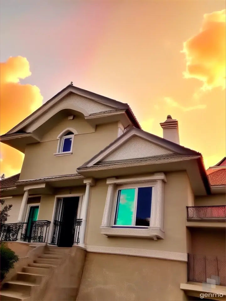 a house with a sky in the background