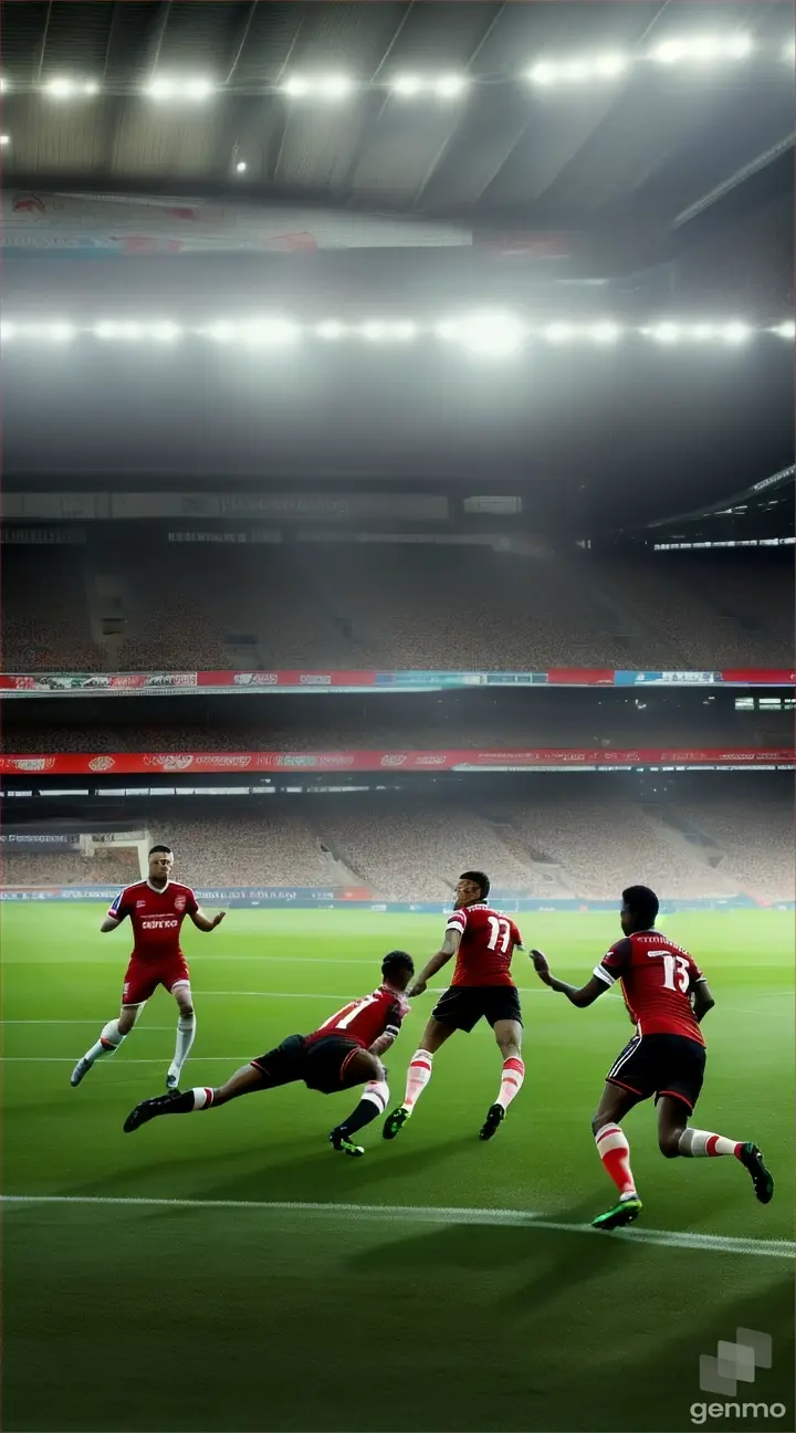 Images of Arsenal players taking shots on target during the match, highlighting their attacking intent.