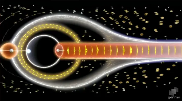 a diagram of a solar system with a planet in the background