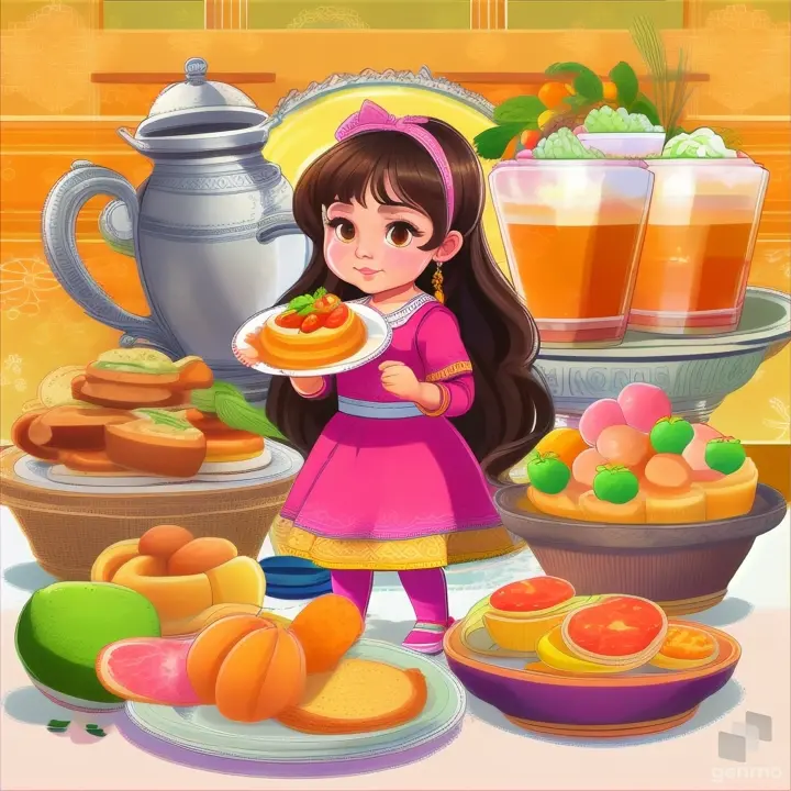 a little girl holding a plate of food