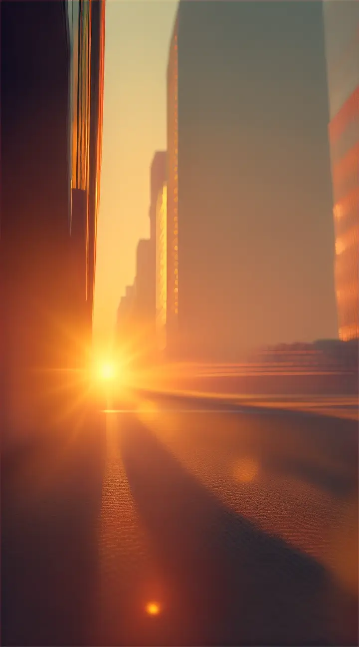 the sun slowly rising over a bustling city skyline, casting warm hues across the streets. We see the protagonist waking up in a small apartment, rubbing their eyes as they glance at the alarm clock. The city begins to stir as people start their day, setting the energetic tone for the song.