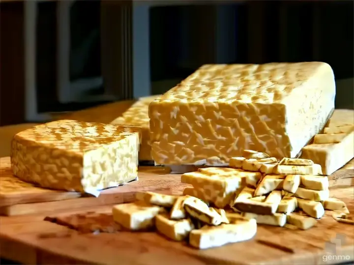 a wooden cutting board topped with sliced cheese