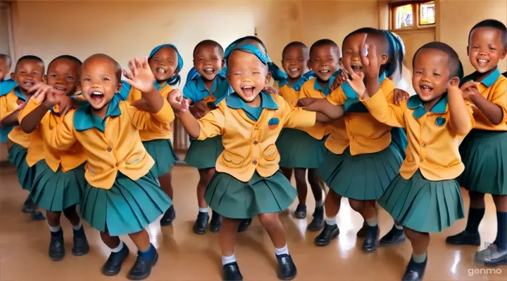 a group of young children in school uniforms