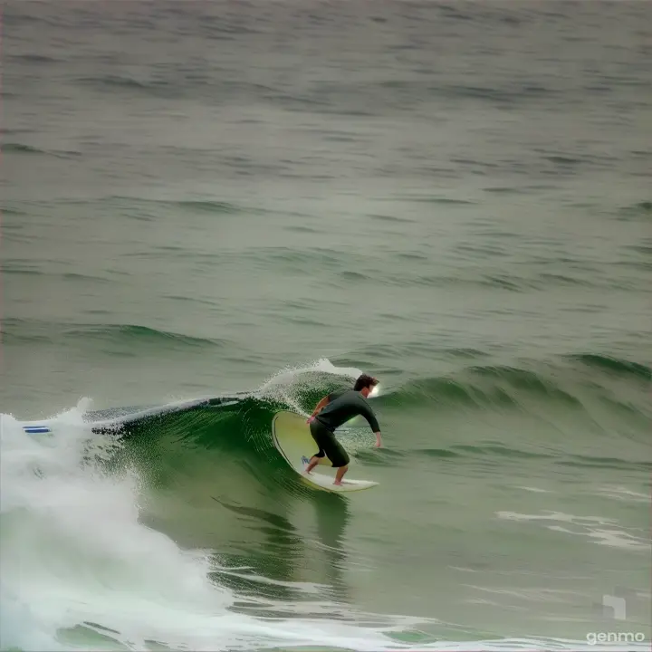 a man riding a wave on top of a surfboard