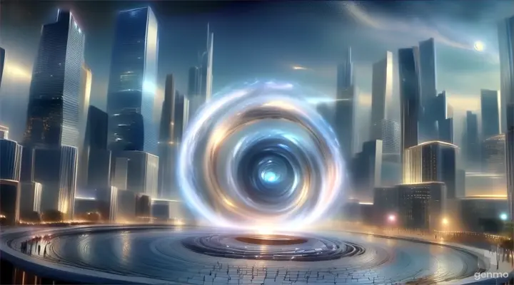 a futuristic city with a spiral design in the center