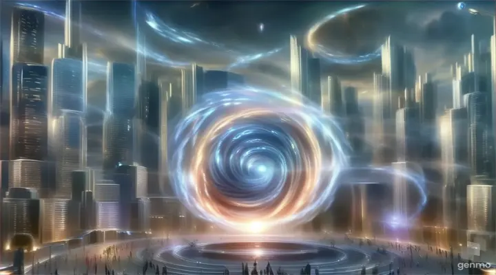 a futuristic city with a spiral design in the center