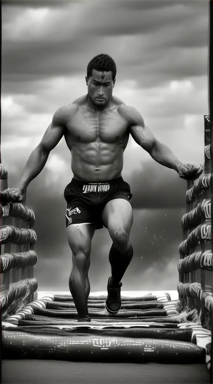 A man encounters various obstacles on his journey. We see him stumble and fall, both metaphorically and literally, representing the obstacles and challenges he encounters in pursuing his dreams. Each fall is followed by a moment of hesitation, but the protagonist always gets back up, embodying resilience