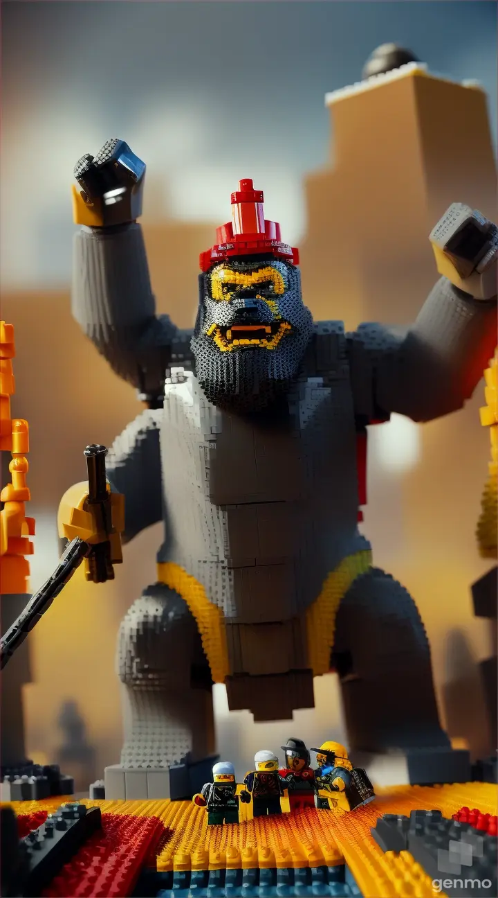 Lego soldiers at war with King Kong