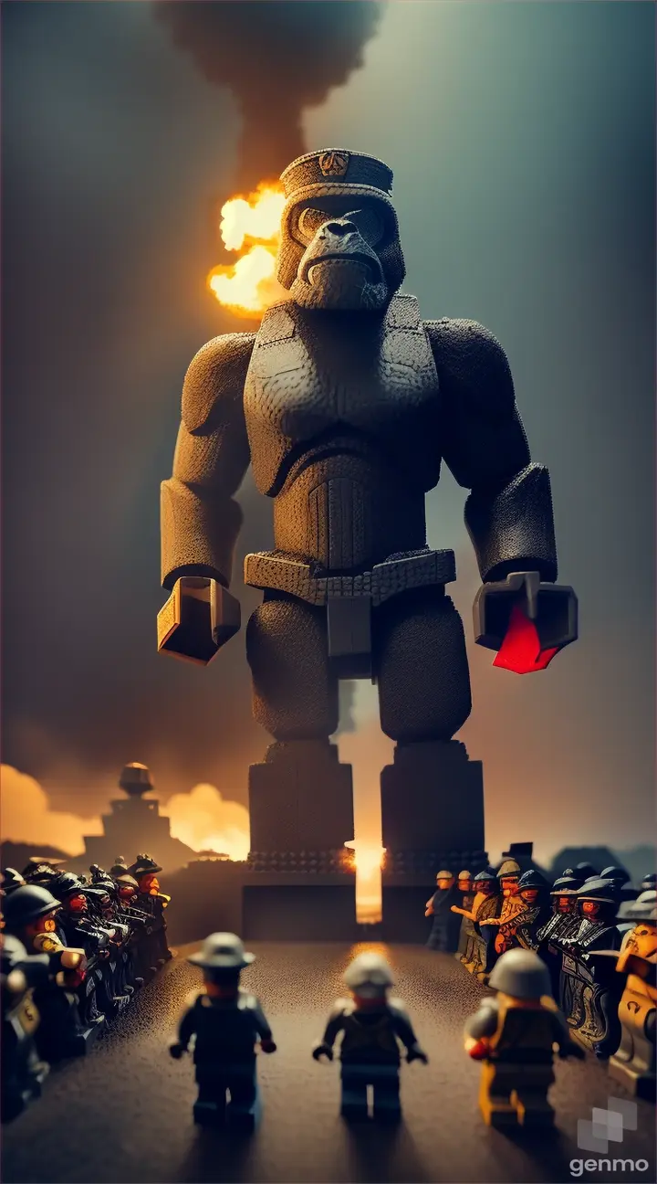 Lego soldiers at war with King Kong