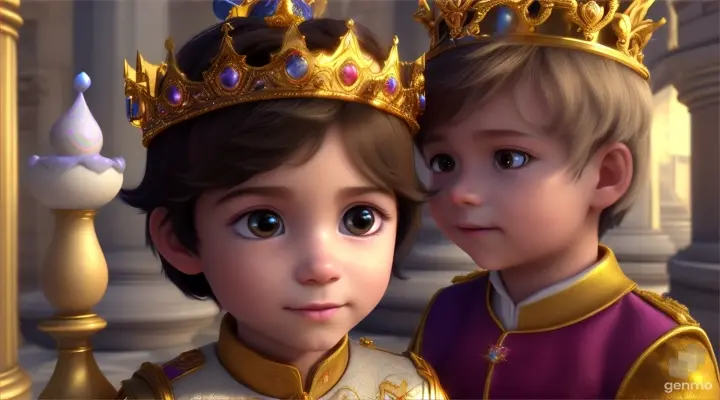 /imagine prompt: 3D animation, personality: [Illustrate Uplifting Cartoon characters engaging in fun activities The young prince seeking attention from his parents, looking for praise and approval. It should feel otherworldly and magical.] unreal engine, hyper real --q 2 --v 5.2 --ar 16:9