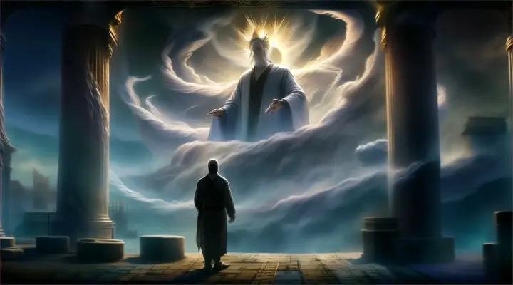 a man standing in front of a giant cloud
