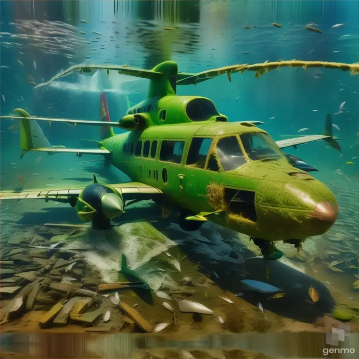 a plane that is sitting in the water