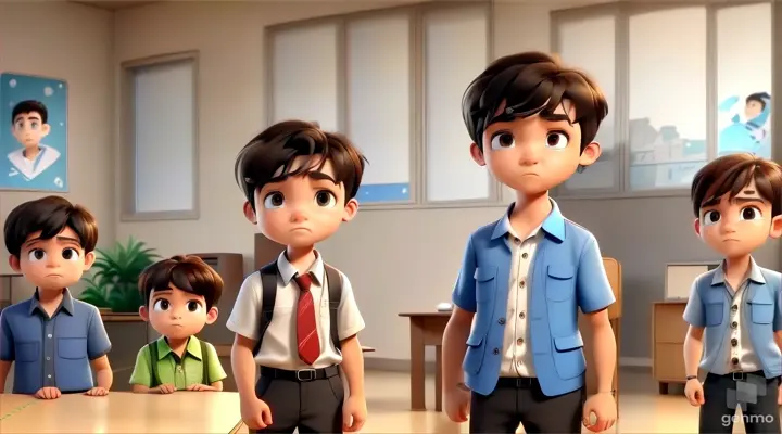 a group of children standing in a room. Along with this, he also started behaving well with others. He now behaved friendly and sympathetically with his friends and family members. He learned that anger and rage do not solve any problem, rather it can create even more problems.