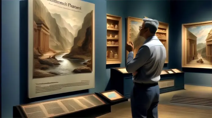 a man standing in front of a painting in a museum