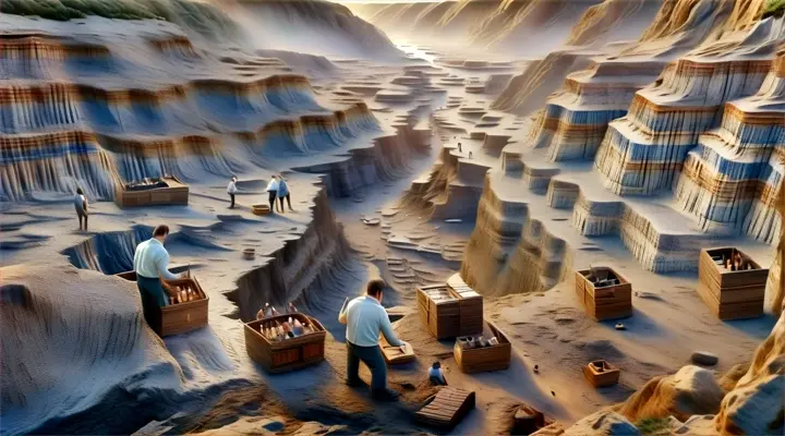 a group of people standing on top of a cliff
