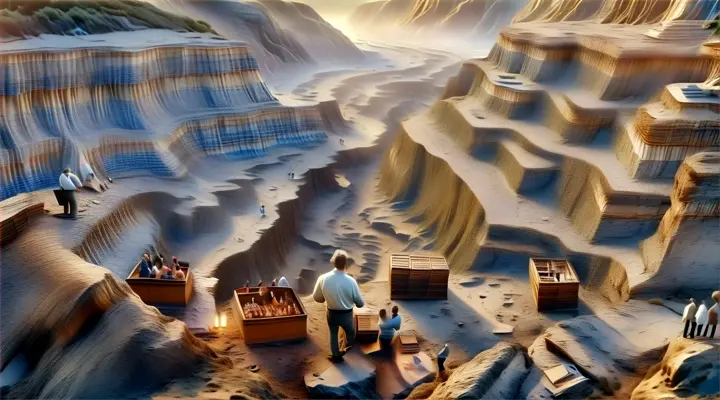 a group of people standing on top of a cliff