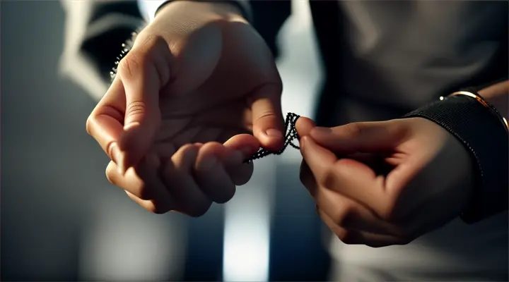 A high contrast portrait of intertwined fingers, shot with a 50mm f2.8 lens. The hands should appear as if pierced by shards of light