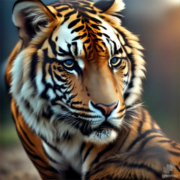 a woman with a tiger on her shoulder 8к