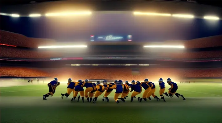 American football game with a american football ball 