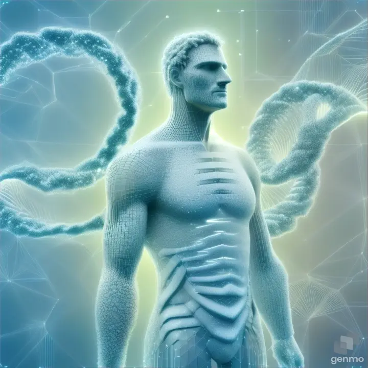 a 3d image of a man with a double - stranded structure