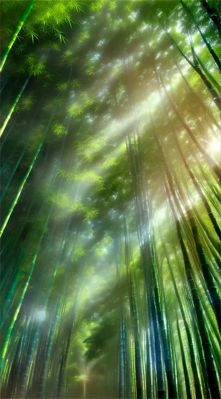 Beautiful scenery of bamboo forest 