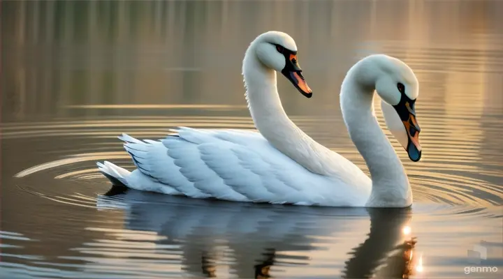 Swan Floating on Top of a Body of Water 16:9