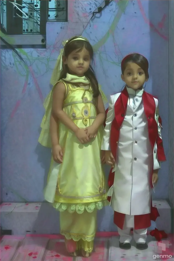 two little girls standing next to each other