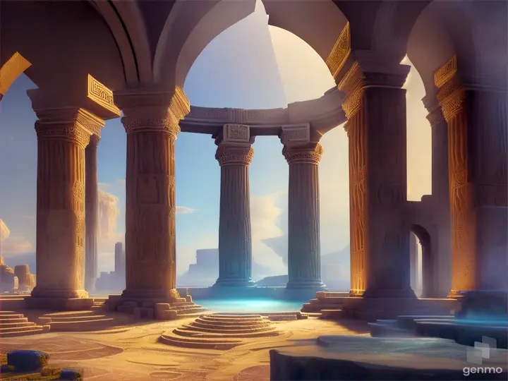 Nether portals, greek ,roman, egyptian, macedonian, oasis, rectangular clouds, lattice lapis lazuli, ice