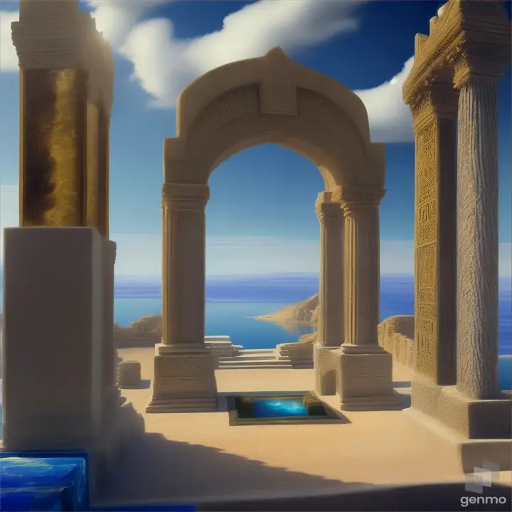 Nether portals, greek ,roman, egyptian, macedonian, oasis, rectangular clouds, lattice lapis lazuli, ice