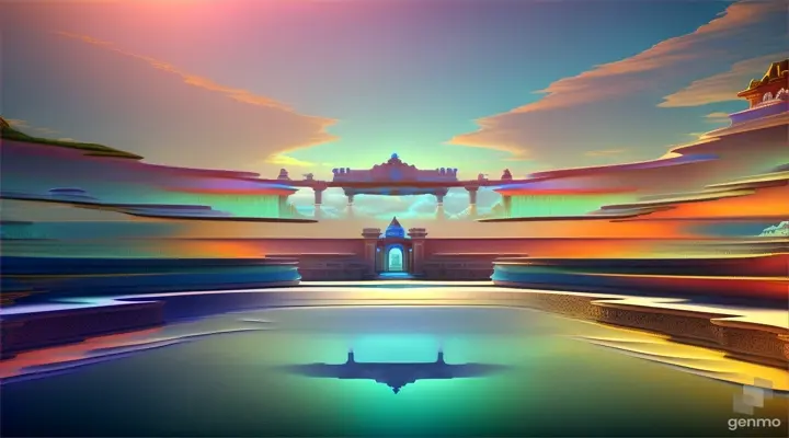 Nether portals, greek ,roman, egyptian, macedonian, oasis, rectangular clouds, lattice lapis lazuli, psychedelic ice tritonopia