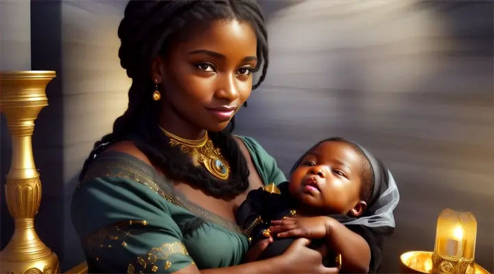 In an impoverished stone manger within the occupied city of Bethlehem, his black mother Miriam gazed down in rapturous adoration at her newborn baby boy’s ebony-hued features glistening like a polished onyx cabochon in the flickering lamp oil's glow.