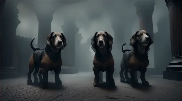 
STYLE  HISTORICAL DRAMA (SAGEUK)**21. Cerberus' Guard:** The three-headed hound of the underworld, Cerberus, guards the gates of hell, his ferocious bark echoing through the darkness.