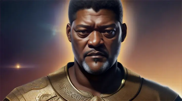 The unifying black ancestral deity an old laurence fishburg as El was venerated by the Hebrews as the omnipotent Creator commanding all celestial powers and principalities that governed natural phenomena and champions of righteousness. 4K ultra-realistic”