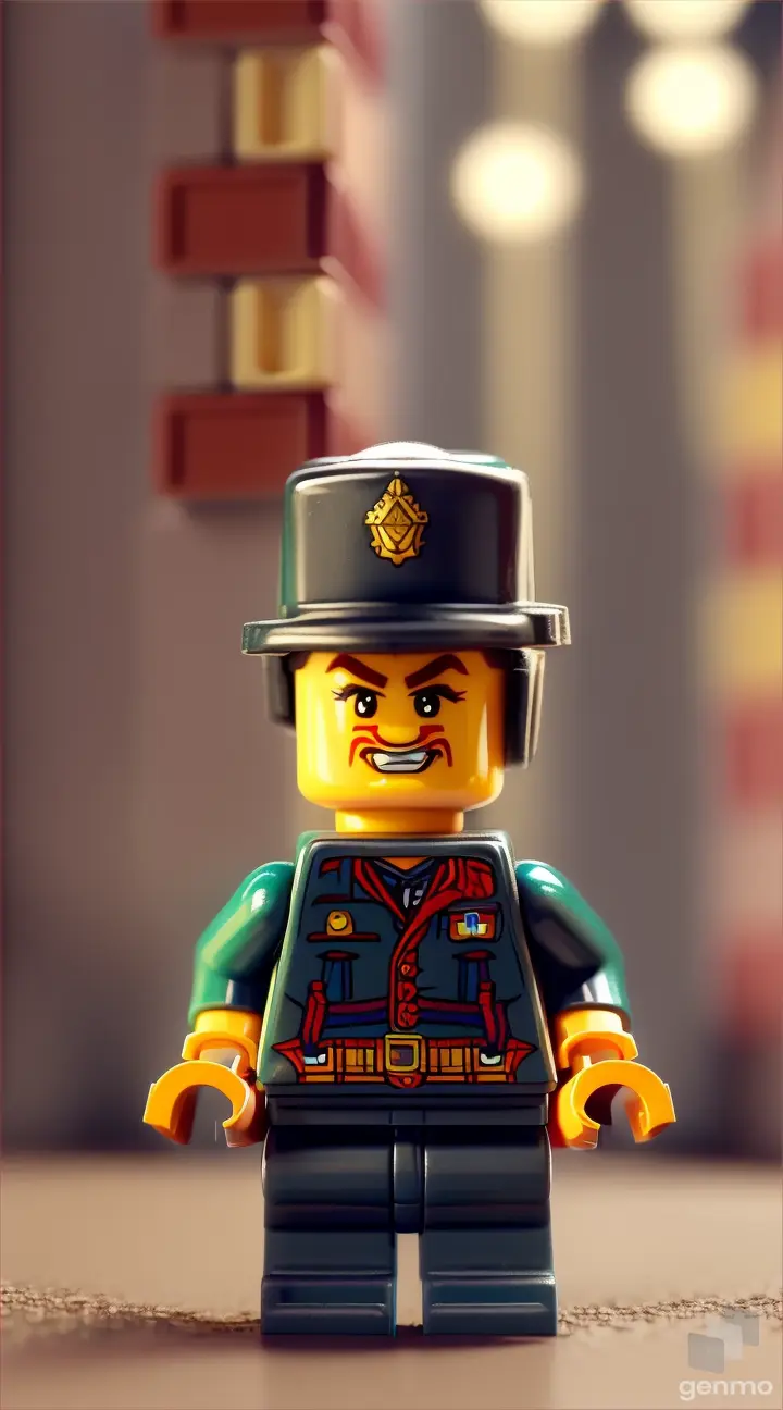 The LEGO soldier turns his head