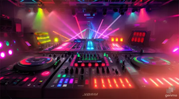DJ equipment on stage.