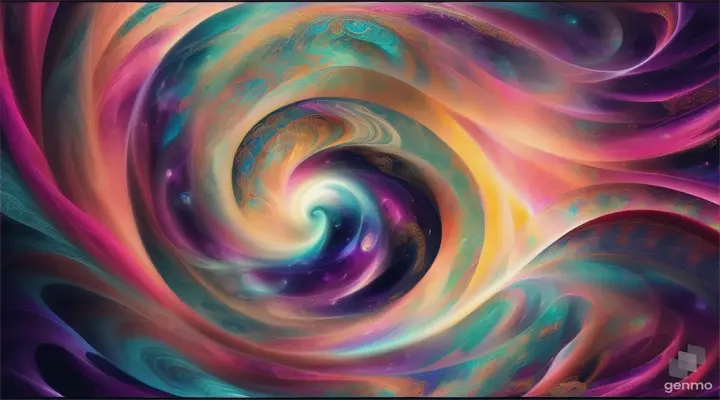 Diving Into The Ether Flowing with The Eternal Soul Through Vibration of love, everything is connected, Flowing energy, Spiritual, Divine, Dreamlike, cosmic, concept-art, mind blowing, Feminine beauty, God, pineal gland, DreamlikeArt