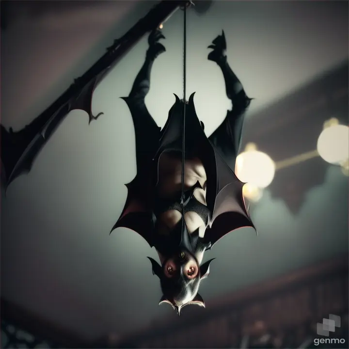 creepy bat hanged