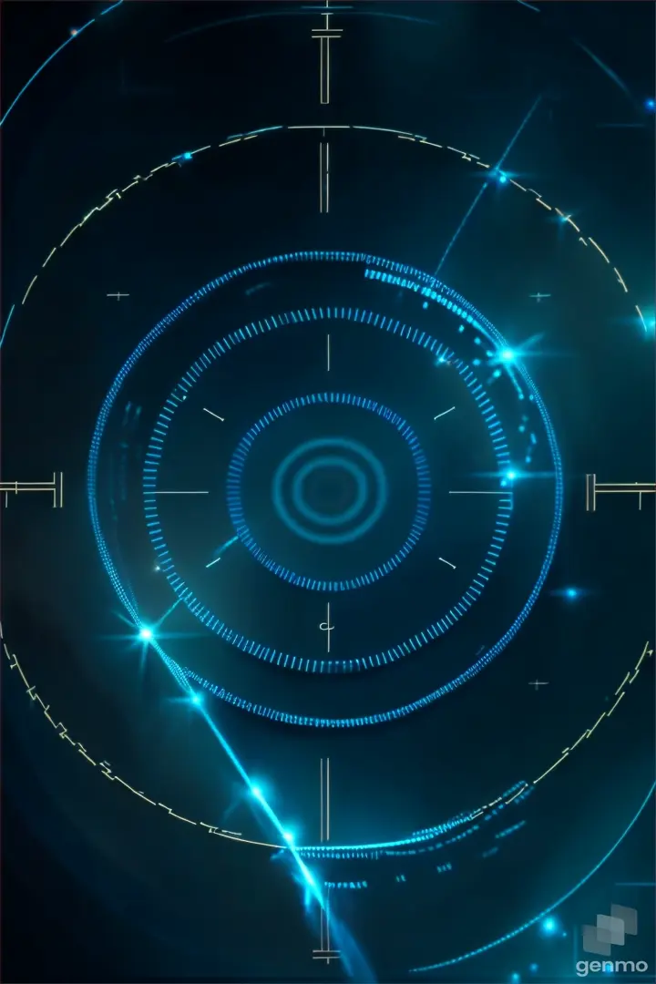 a blue background with a circular design on it