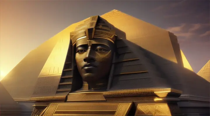the black ebon christ youtube cover photo with pyramids and sacred geometry photorealistic 