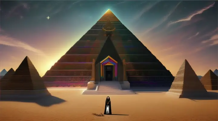 the black christ youtube cover photo with pyramids and sacred geometry photorealistic 