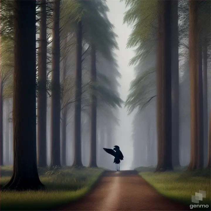 Scene 9: Conclusion
Location: Wide shot of the forest.
Action: The bird flies away into the vast sky, and the hunter walks back through the forest with a thoughtful expression, having gained wisdom from the encounter.
Sound: Uplifting music plays as the scene fades out, with the sounds of the forest in the background.