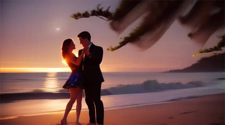 2 couples dancing  on the beach at night  , watched by night owls 