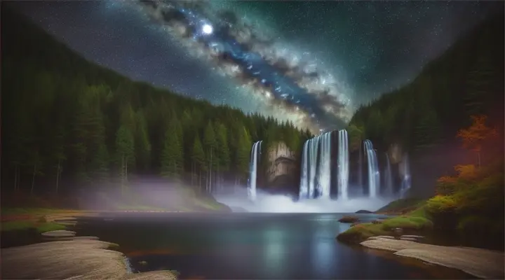 (at night,beautiful forest,beautiful cosmic,beautiful milkyway,beautiful moon,beautiful waterfall),double exposure, BREAK ,quality\(8k,wallpaper of extremely detailed CG unit, ​masterpiece,high resolution,top-quality,top-quality real texture skin,hyper realisitic,increase the resolution,RAW photos,best qualtiy,highly detailed,the wallpaper\),(high contrast:1.4),(grayscale:1.6),(monochrome:1.2)