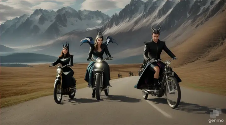 EXT. FOOT OF THE BELUKHA MOUNTAIN - SAME TIME
Kirill, Sasha, Isaac and Timophey get off
Arzhan's bike. Maleficent finishes her transformation when
she spawns giant shoulder pads and a fur-lined dress. The
group is stunned by her new appearance.
MALEFICENT
Humans have asked us to play by
their rules. Well, the rules have
just changed.
 Hyperrealistic 8K -neg morphing, erratic fluctuation in motion, noisy, bad quality, distorted, poorly drawn, blurry, grainy, low resolution, oversaturated, lack of detail, inconsistent lighting.” 