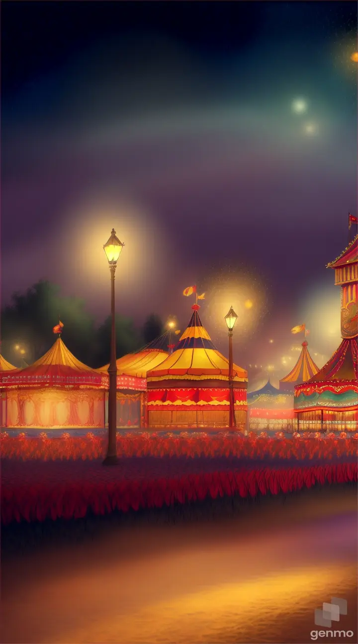 circus in village at night 