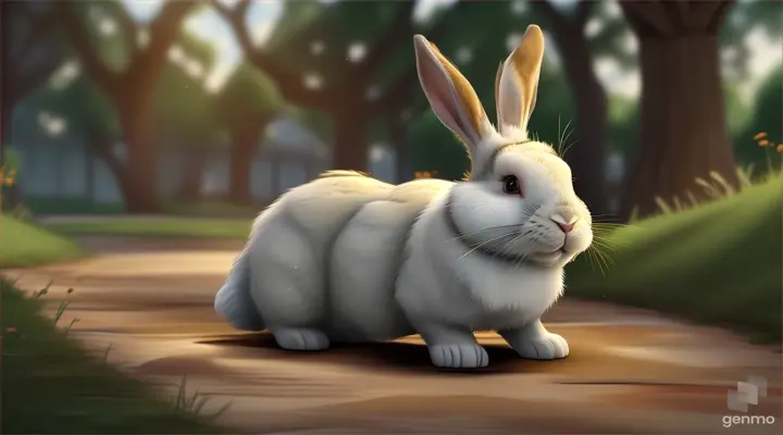 make an animated video of the rabbit woke up from his nap andPanicked, the rabbit leaped up and ran as fast as he could